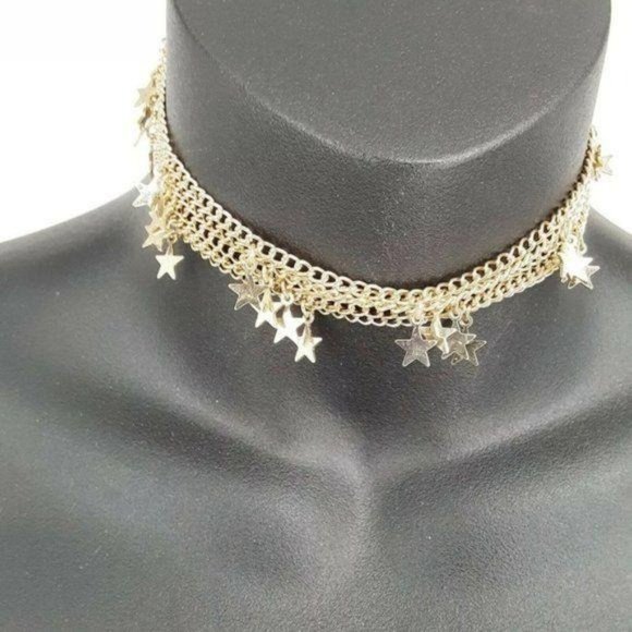 NEW AEO Choker Necklace Star 11″ Gold Tone